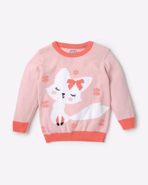 Graphic Print Crew-Neck Sweater