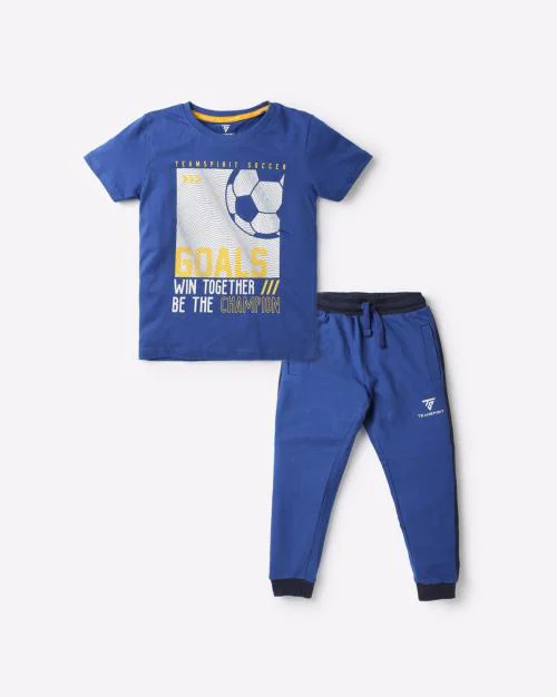 Graphic Print T-shirt with Joggers