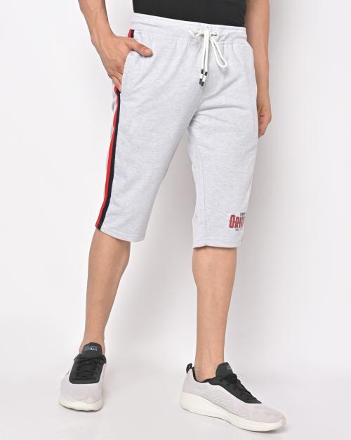 Typographic Print Shorts with Drawstring Waistline