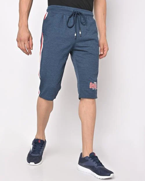 Typographic Print Shorts with Drawstring Waistline