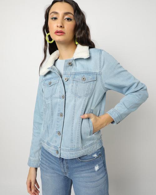 Denim Jacket with Flap Pockets