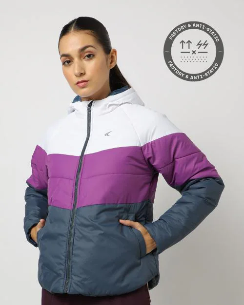 Colourblock Hooded Puffer Jacket