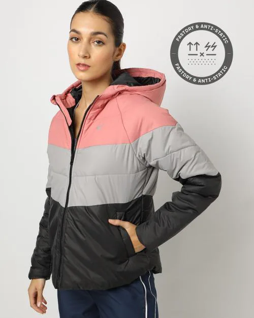 Colourblock Hooded Puffer Jacket