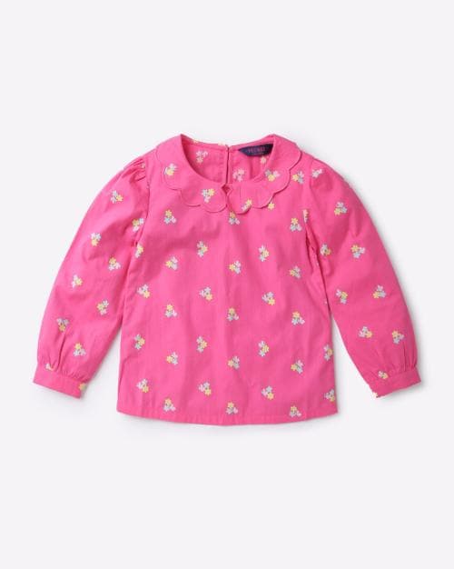 Buy Floral Print RoundNeck Cotton Top Online at Best Prices in India