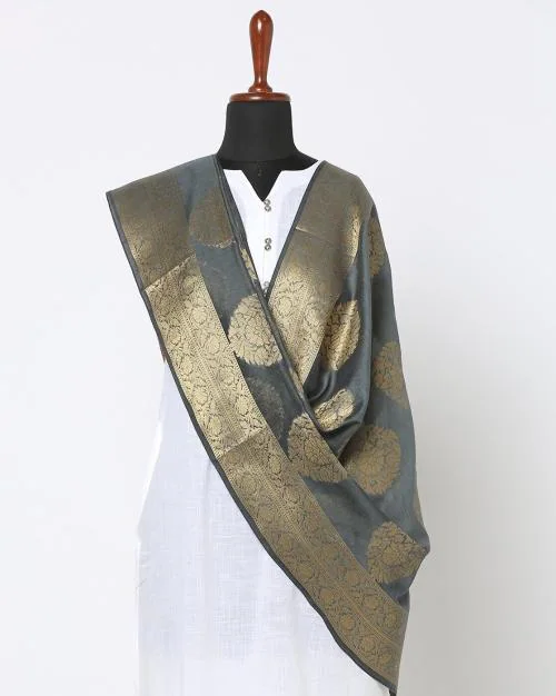 Floral Woven Chanderi Dupatta