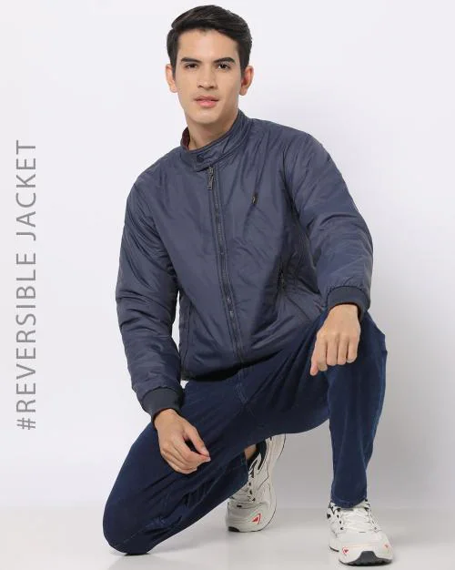 Zip-Front Slim Fit Reversible Puffer Jacket