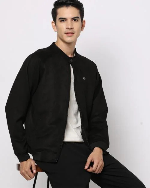 Slim Fit Zip-Front Biker Jacket