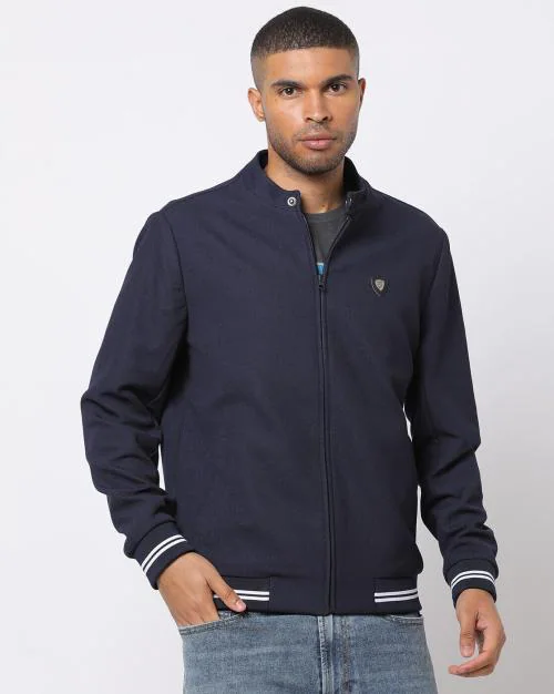 Zip-Front Slim Fit Biker Jacket