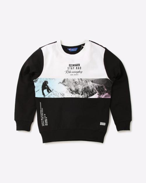 Graphic Print Crew-Neck Sweatshirt