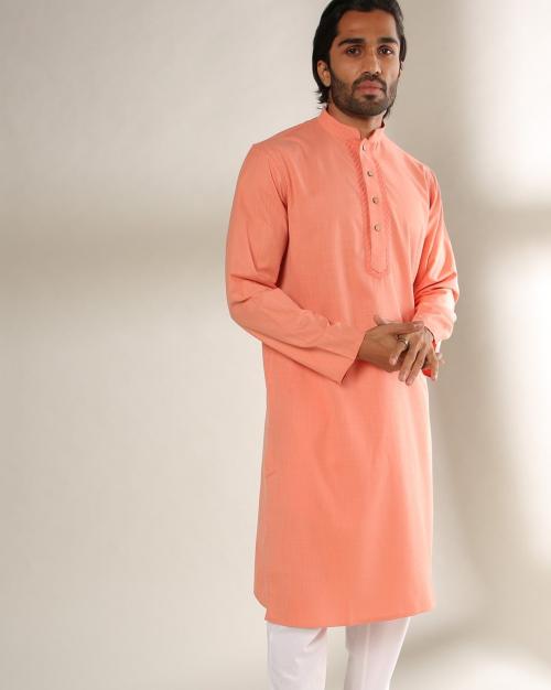Slim Fit Kurta with Embroidered Panel