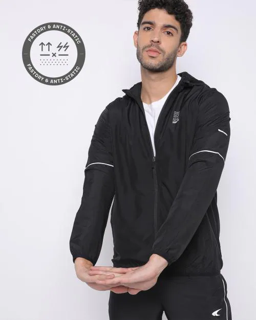 Fast-Dry Zip-Front Hooded Jacket