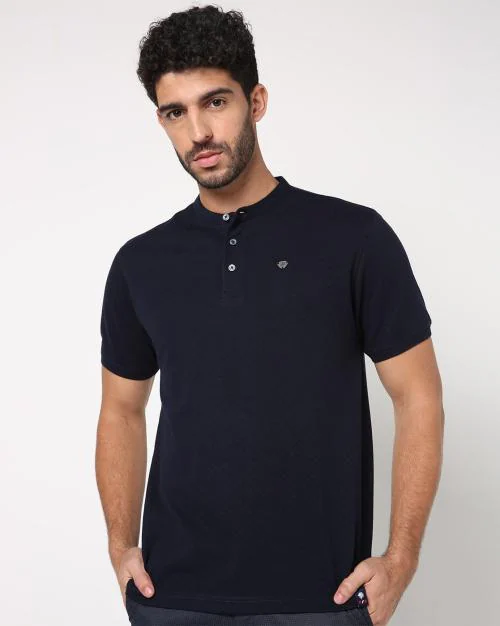 Buy Regular Fit Band Collar Polo TShirt Online at Best Prices in India JioMart.