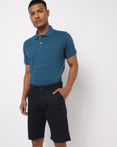 Buy Regular Fit Fancy Striped Polo TShirt Online at Best Prices in