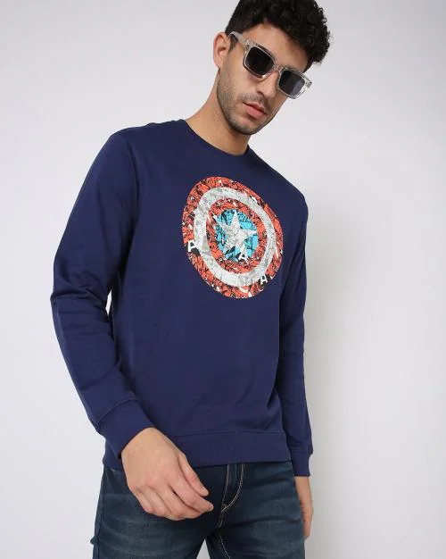 Captain America Slim Fit Crew-Neck Sweatshirt