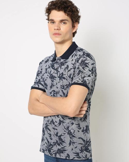 Tropical Print Polo T-shirt