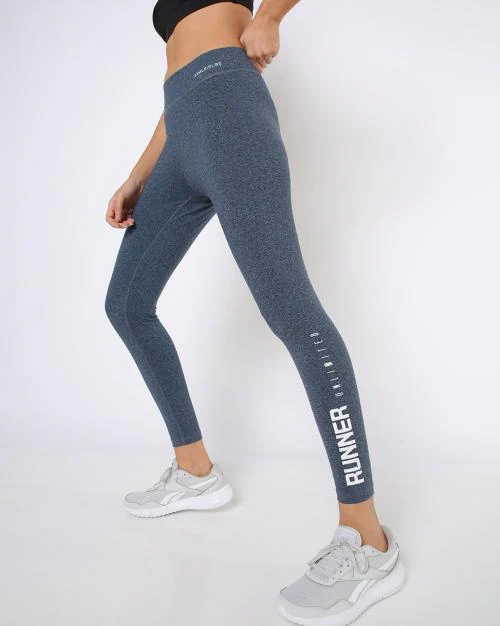 Heathered Leggings with Placement Print