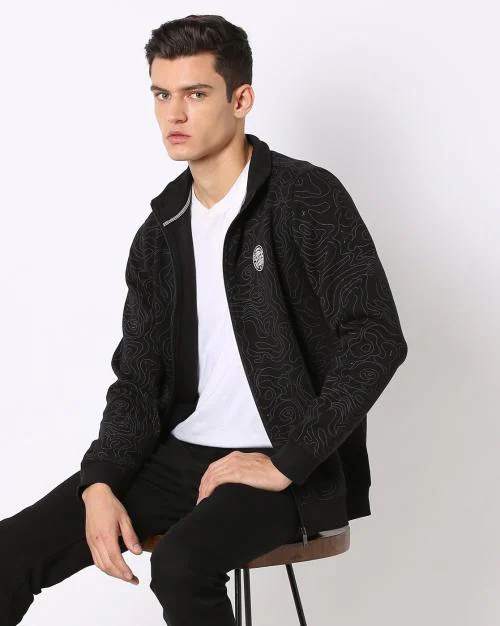 Printed Zip-Front Sweatshirt