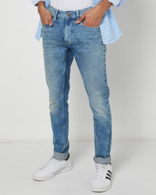 Men Mid-Wash Skinny Fit Jeans