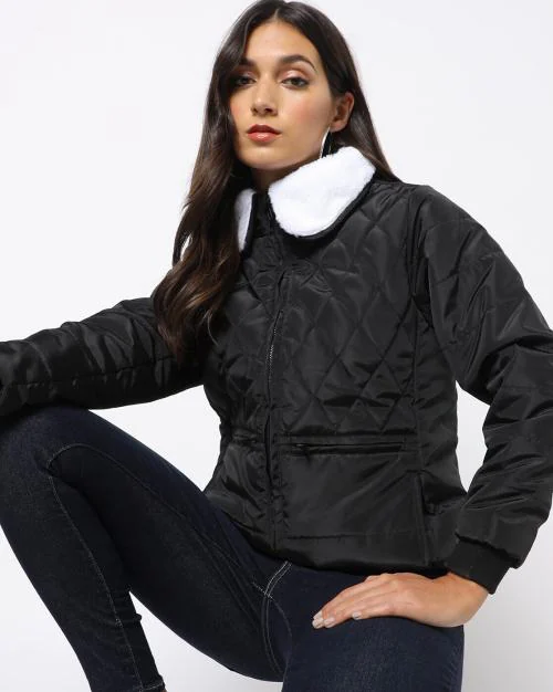 Bomber Jacket with Zip Pockets