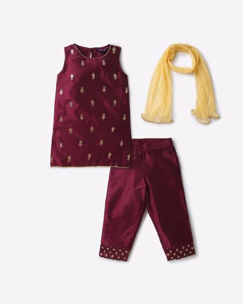 Embellished A-Line Kurta Set