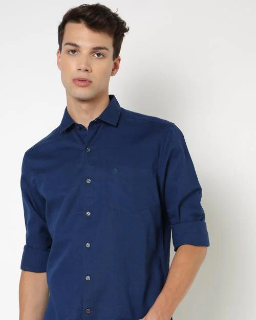 Buy Men Slim Fit Shirt with Patch Pocket Online at Best Prices in India JioMart.