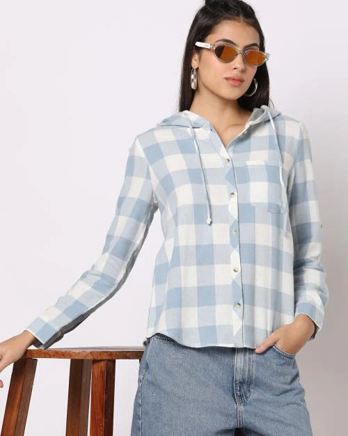 Flannel Slim Fit Hooded Shirt