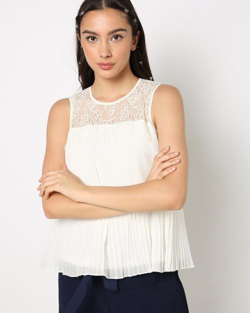 Sleeveless Round-Neck Top
