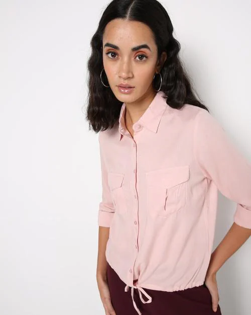 Shirt with Elasticated Drawstring Waist