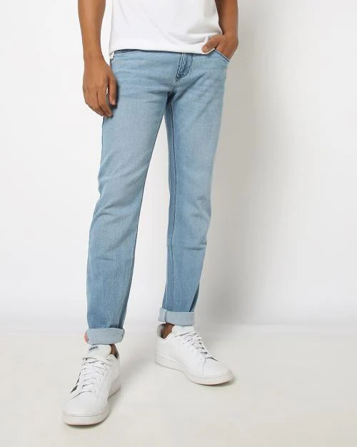 Men Lightly Washed Skinny Jeans