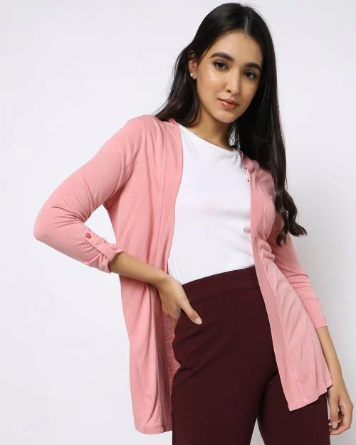 Longline Shrug with Roll-Up Tabs