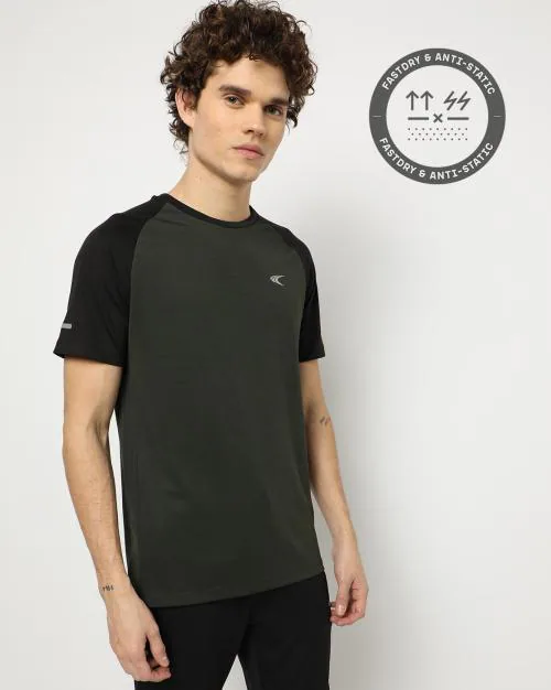 Crew-Neck T-shirt with Raglan Sleeves