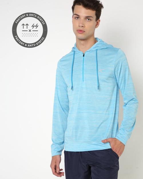 Regular Fit Heathered Hooded T-Shirt