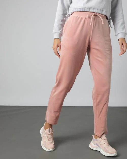 Women Straight Track Pants with Insert Pockets