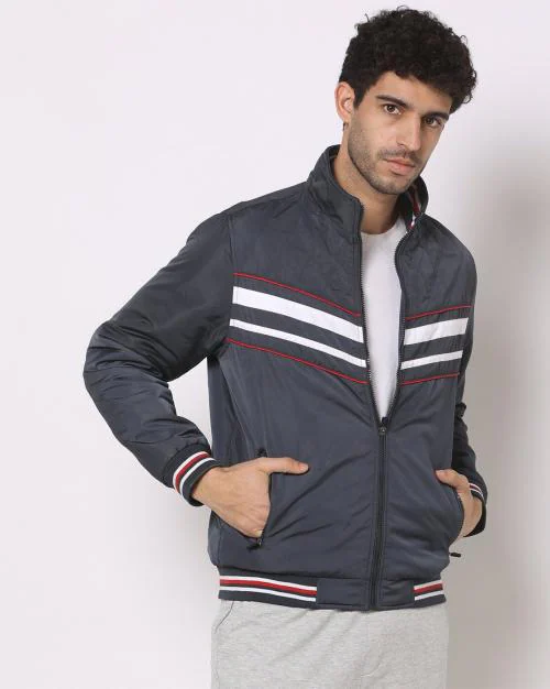 Quilted Zip-Front Track Jacket