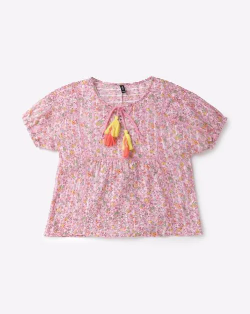 Floral Print Round-Neck Top