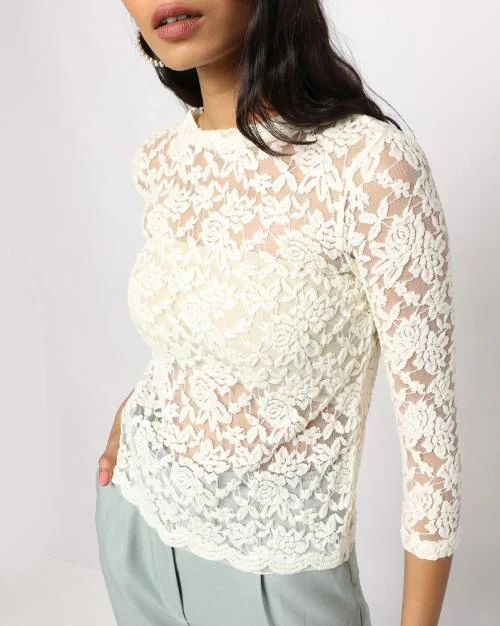 Lace Round-Neck Top