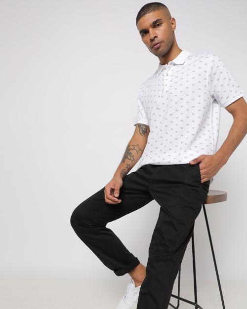 Regular Fit Geometric Print Polo T-Shirt