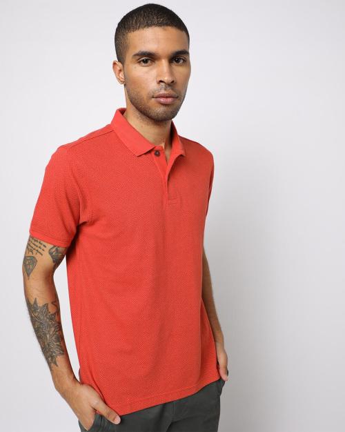 Regular Fit Geometric Print Polo T-Shirt