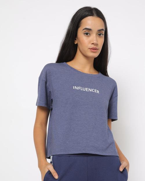 Typographic Print Crew-Neck T-shirt