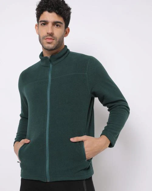 Zip-Front Sweatshirt with Zipper Pockets