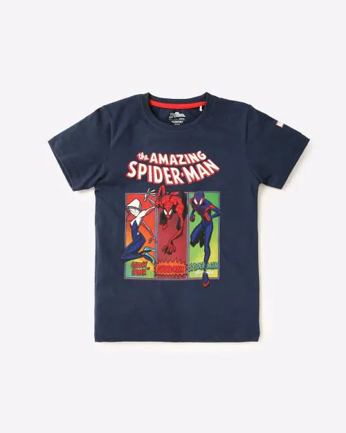 Buy Spider-Man Print Round-Neck T-shirt Online at Best Prices in India - JioMart.