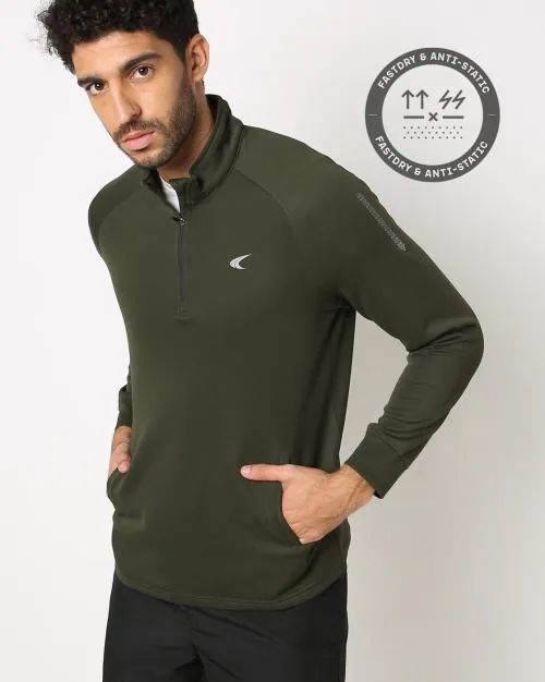 High-Neck Sweatshirt with Raglan Sleeves