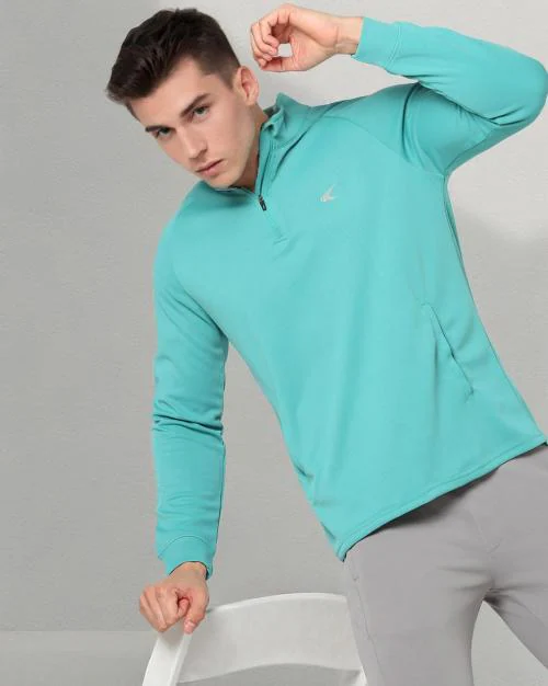 High-Neck Sweatshirt with Raglan Sleeves