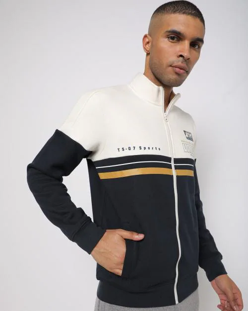 Colourblocked Zip-Front Sweatshirt