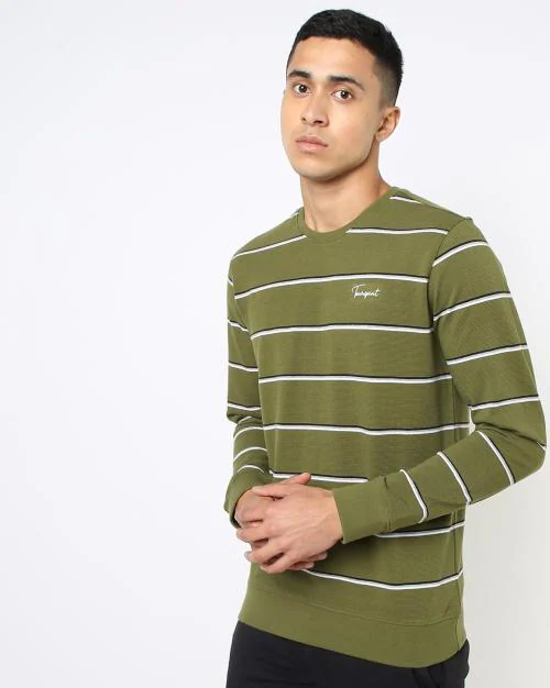 Striped Crew-Neck Sweatshirt