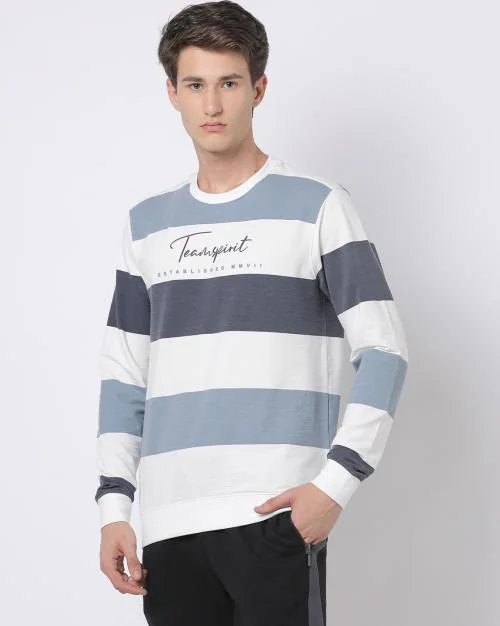 Wide Rugby Colourblock Crew-Neck Sweatshirt