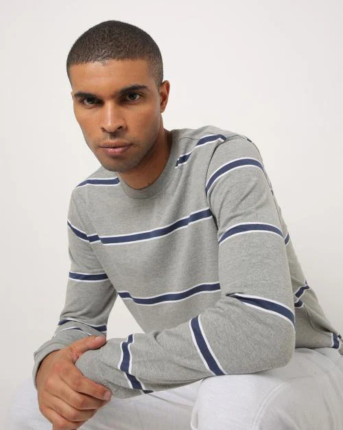 Striped Crew-Neck Sweatshirt