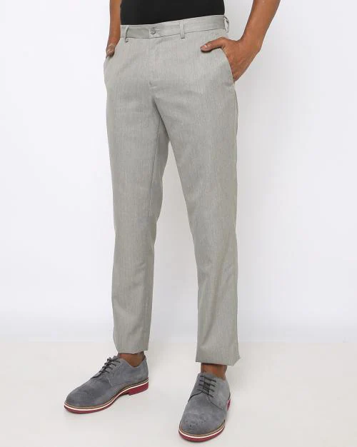 Slim Fit Flat-Front Trousers