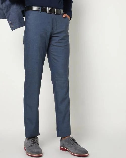 Slim Fit Flat-Front Trousers