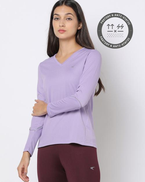 V-Neck Tee with Contrast Piping